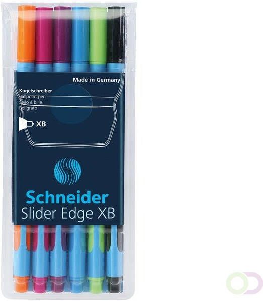 Schneider balpen Slider Edge XB 1 4mm assorti etui a 6 stuks
