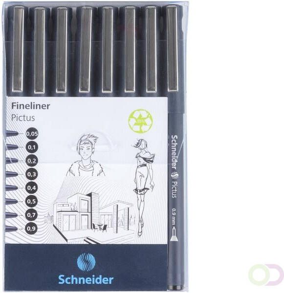 Schneider Fineliner Pictus Etui 8 stuks