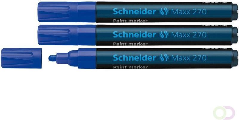 Schneider lakmarker Maxx 270 1-3 mm blauw. Set Ã¡ 3x