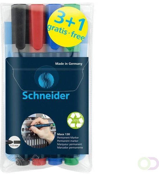 Schneider Viltstift Maxx 130 permanent 3 1 gratis assorti - Foto 2