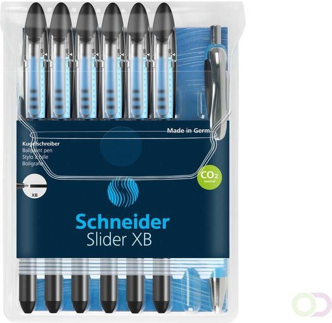 Schneider Rollerpen Slider Basic XB zwart met 1 balpen Rave gratis