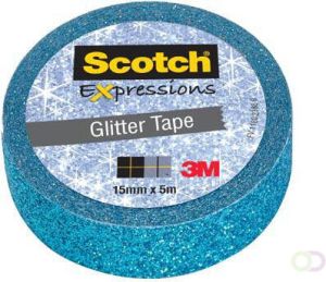 Scotch Expressions glitter tape 15 mm x 5 m blauw