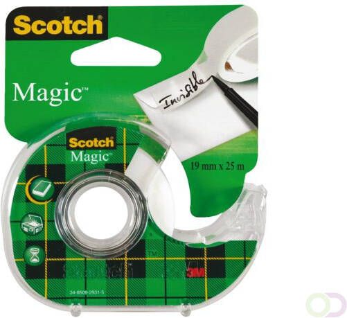 Scotch Plakband Magic 810 19mmx25m onzichtbaar + afroller