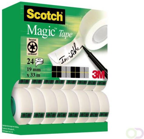Scotch Onzichtbaar plakband Magic 810 19mmx33m 16+8 gratis