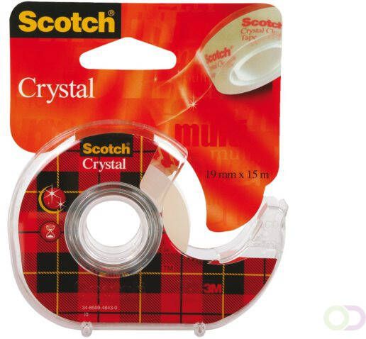 Scotch Plakband Crystal 600 19mmx15m transparant + afroller