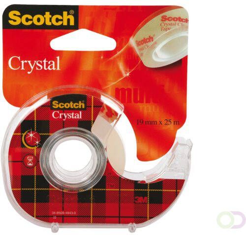 Scotch Plakband Crystal 600 19mmx25m transparant + afroller