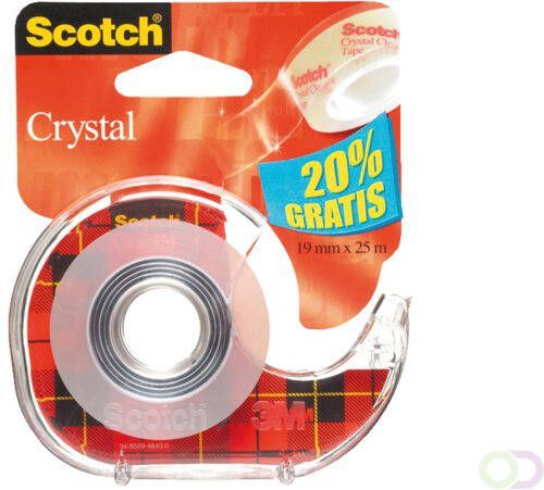 Scotch Plakband 600 19mmx25m Crystal Clear + handafroller