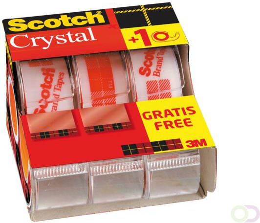 Scotch Plakband 600 19mmx7.5m Crystal Clear + handafroller