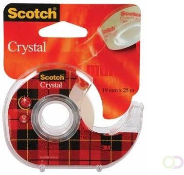 Scotch Plakband Crystal ft 19 mm x 25 m blister met 1 afroller met 1 rolletje
