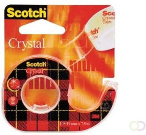 Scotch Plakband Crystal ft 19 mm x 7 5 m blister met 1 afroller met 1 rolletje