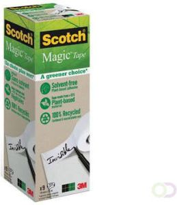 Scotch Plakband Magic Tape: A greener choice ft 19 mm x 33 m toren met 9 rollen
