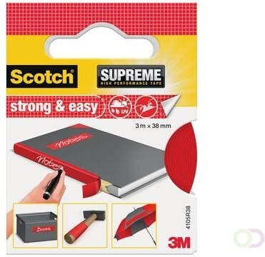 Scotch Supreme reparatietape Strong & Easy ft 38 mm x 3 m rood blisterverpakking