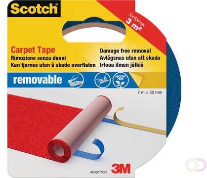 Scotch verwijderbare tapijttape ft 50 mm x 7 m op blister