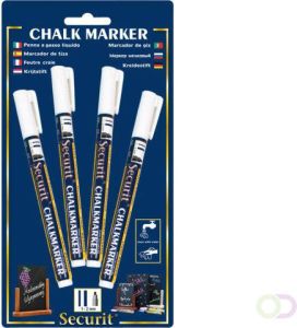 Securit Krijtstift SMA 100 rond wit 1 2mm blister Ã  4st