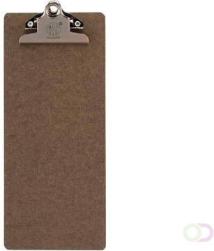 Securit rekening clipboard bruin met RVS Clip 27 8 x 11 4 cm
