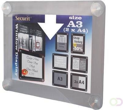 Securit vitrine posterframe A3 grijs