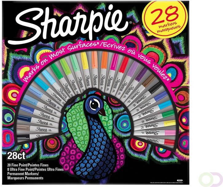 Sharpie Viltstift bigpack pauw Ã  28 kleuren