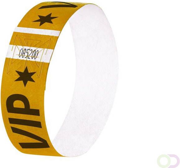 Sigel *evenementenbandjes super soft 255x25mm VIP goud 120 st