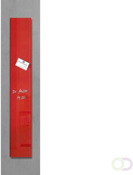 Sigel glasmagneetbord Artverum 120x780x15mm rood