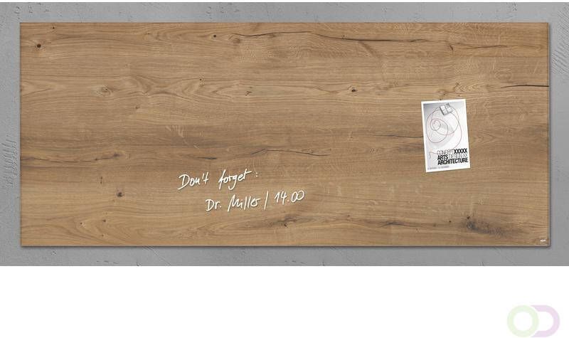 Sigel glasmagneetbord Artverum 1300x550x15mm Natural Wood