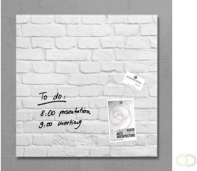 Sigel glasmagneetbord Artverum 480x480x15mm White Klinker