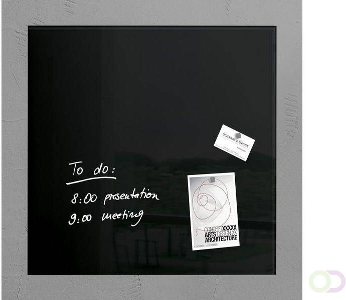 Sigel glasmagneetbord Artverum 480x480x15mm zwart