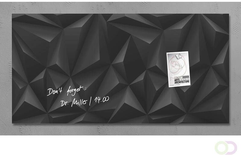 Sigel glasmagneetbord Artverum 910x460x15mm Black Diamond