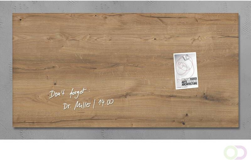 Sigel glasmagneetbord Artverum 910x460x15mm Natural Wood