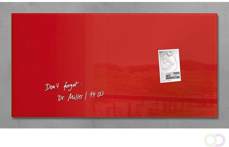 Sigel glasmagneetbord Artverum 910x460x15mm rood