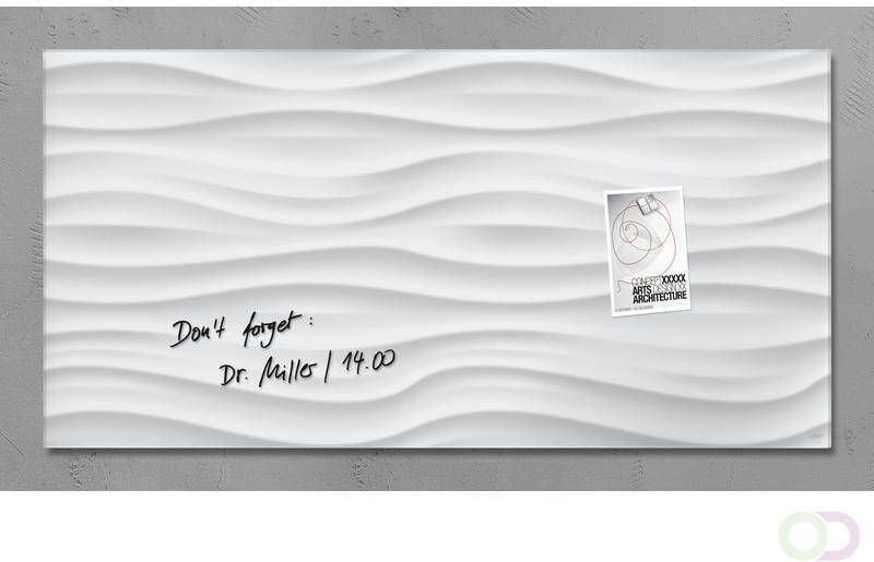 Sigel glasmagneetbord Artverum 910x460x15mm White Wave