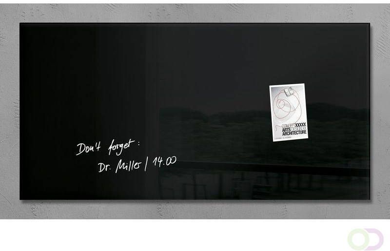 Sigel glasmagneetbord Artverum 910x460x15mm zwart