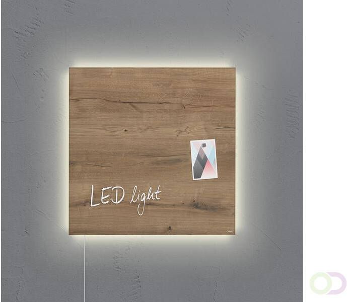 Sigel glasmagneetbord Artverum LED 480x480x15 Natural Wood