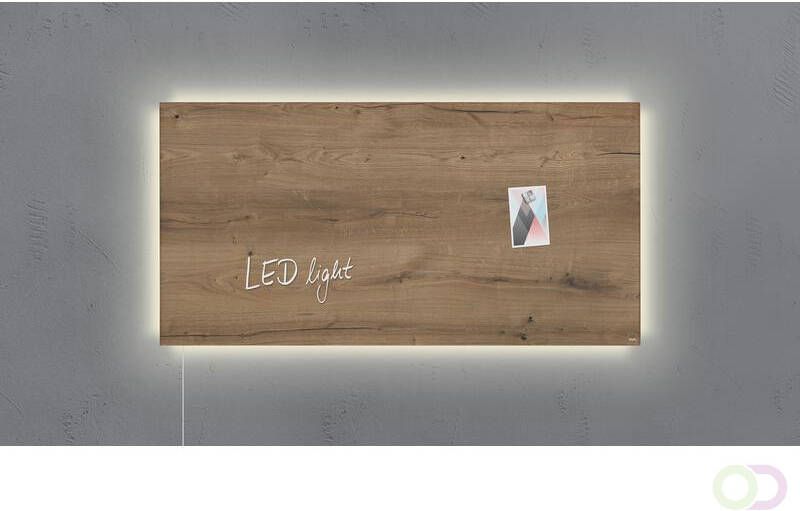 Sigel glasmagneetbord Artverum LED 910x460x15 Natural Wood