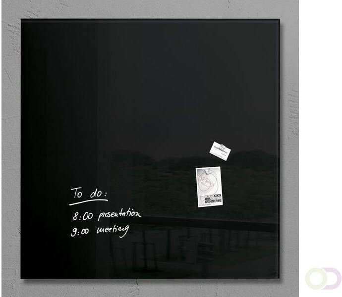 Sigel glasmagneetbord XL Artverum 1000x1000x18mm zwart