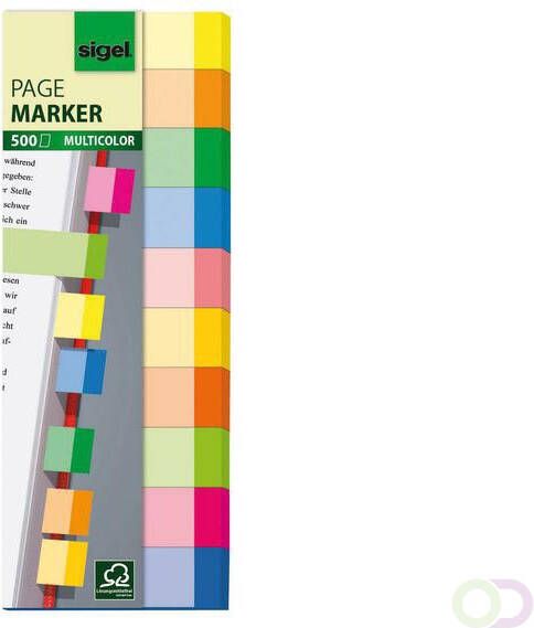 Sigel indexeringsstrookjes Multicolor 10-kleurig 500 vel