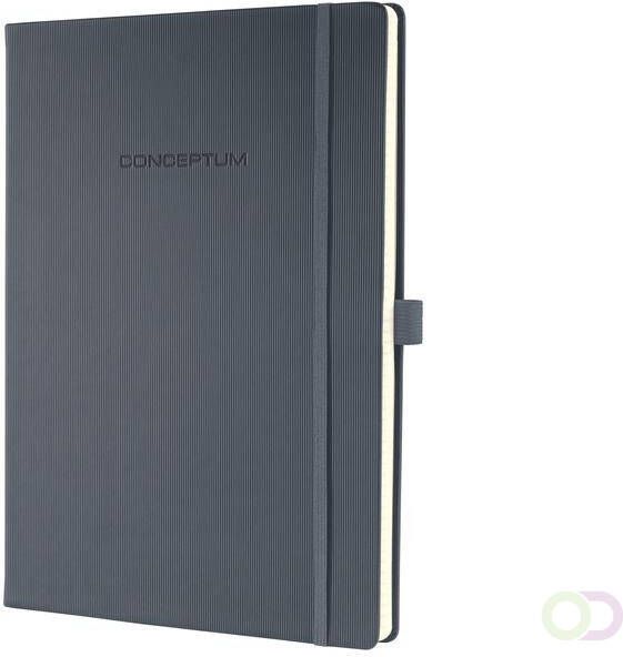 Sigel Notitieboek Conceptum Hardcover mooie Softwave-oppervlakte dark grey gelinieerd genummerde