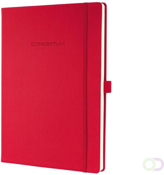 Sigel Notitieboek Conceptum Hardcover mooie Softwave-oppervlakte red gelinieerd genummerde pagina's
