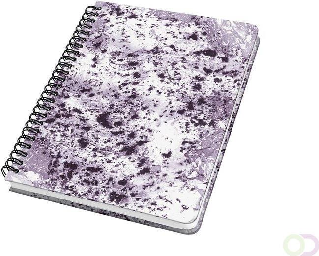 Sigel Notitieboek Jolie A5 Violet Marble Spiraal Hardcover mat puntgeruit met insteekvak