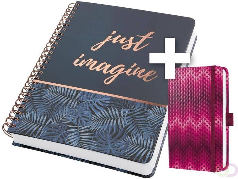 Sigel notitieboek Jolie Mystic A4 spiraal. Met gratis Jolie A6 notitieboek