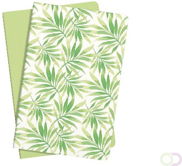 Sigel notitieboek Jolie set van 2 stuks A5 softcovercover gelinieerd groen