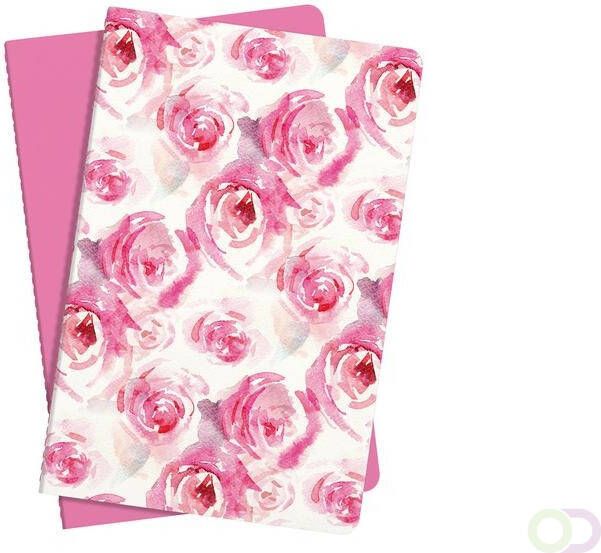 Sigel notitieboek Jolie set van 2 stuks A5 softcovercover gelinieerd roze