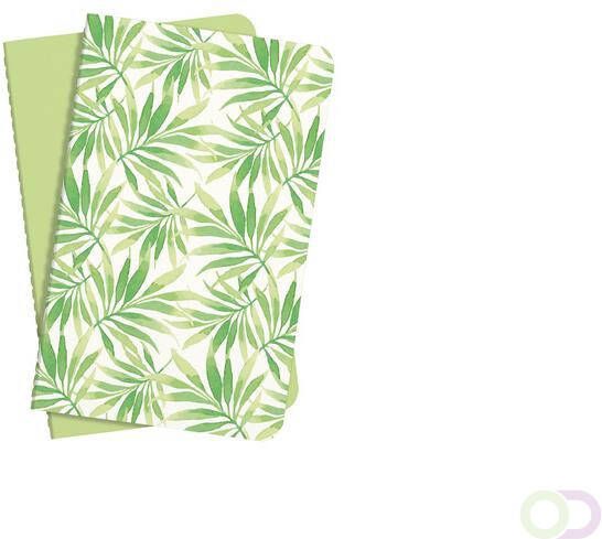 Sigel notitieboek Jolie set van 2 stuks A6 softcovercover gelinieerd groen