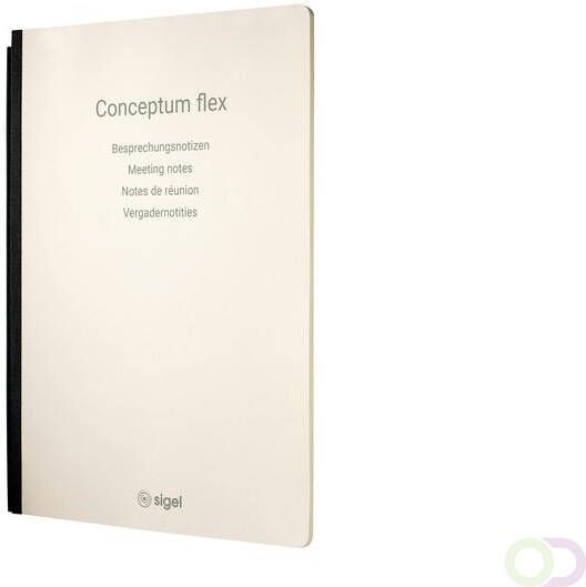 Sigel Notitieschrift Conceptum Flex A4 chamois 80gr gespreksnotities 4 talig 92 blz softcover FSC