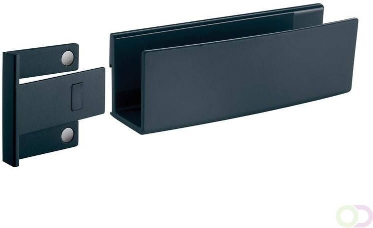 Sigel Opbergvak antraciet inclusief magnetische clip voor bevestiging aan het glas-magneetbord kunststof 160x54x43