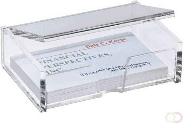 Sigel Visitekaartbox VA112 voor 80 kaarten 90x58mm acryl glashelder