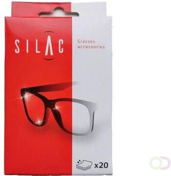 SILAC poetsdoekjes voor brillen doosje van 20 stuks