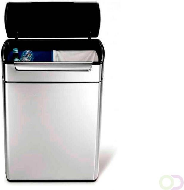 Simplehuman Rectangular Touch-Bar Bin 2x24 ltr