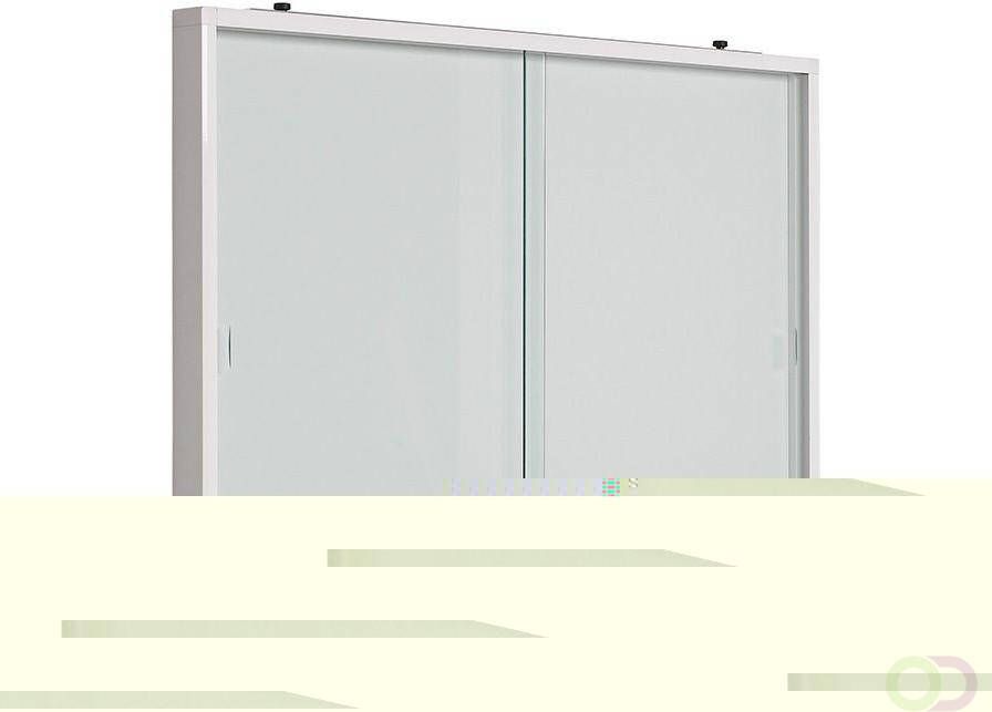 Smit Visual Binnenvitrine wit plexigl. deuren whitebord 670x1270