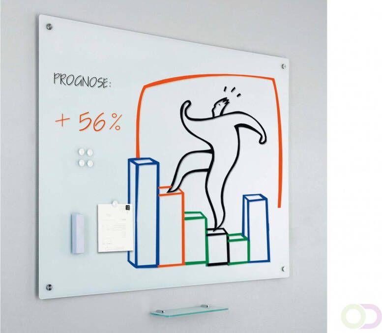 Smit Visual Glass2write glasbord magnetisch wit 100 x 150 cm - Foto 2