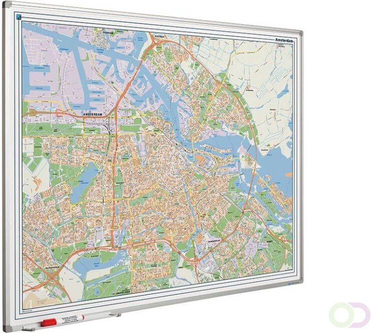 Smit Visual Landkaart bord Softline profiel 8mm Amsterdam